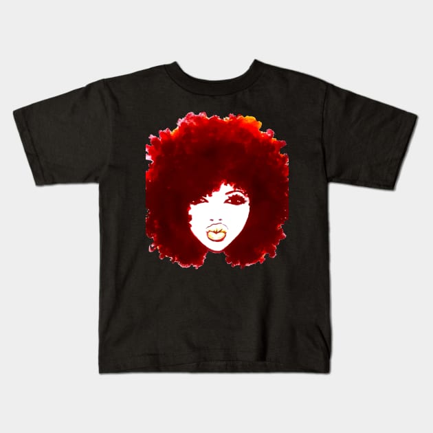 Natural Hair Curly Hair Autumn Afro Tshirt/Tees Kids T-Shirt by EllenDaisyShop